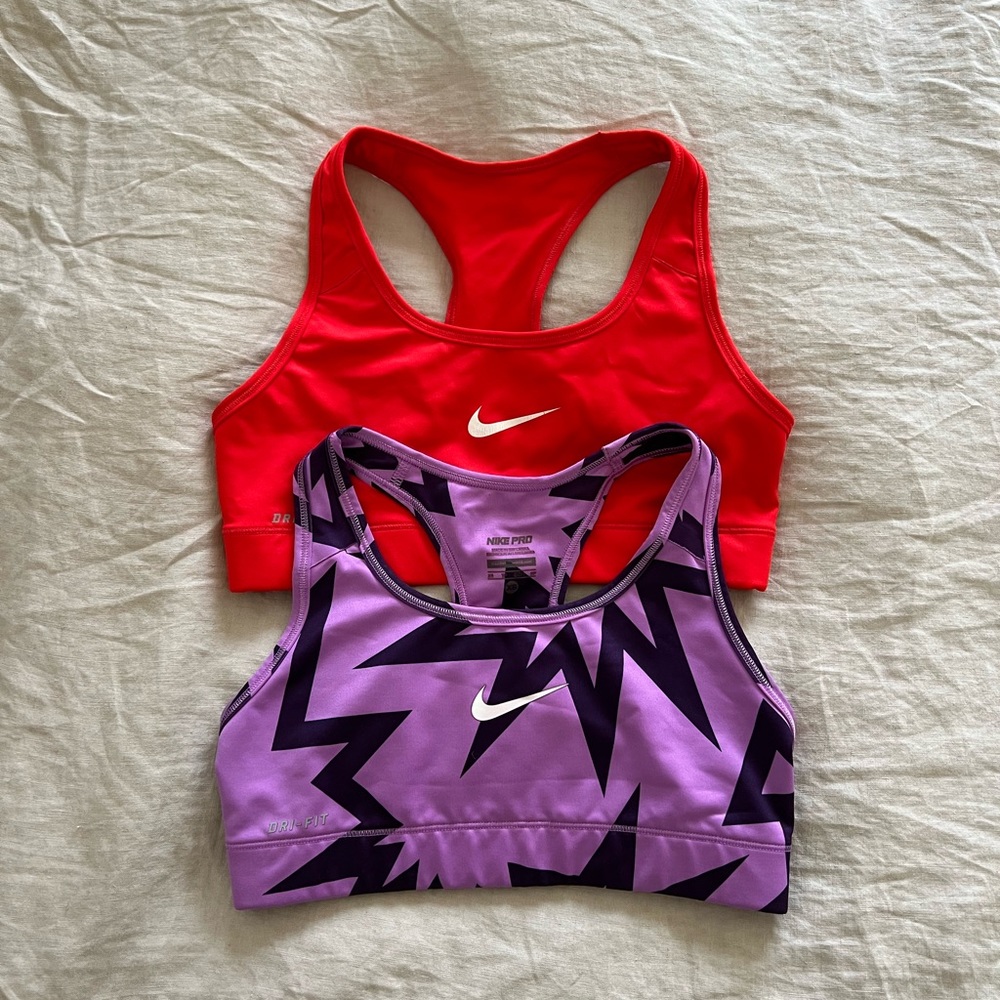 SET OF 2 Nike Sports Bras Fun Patterns
